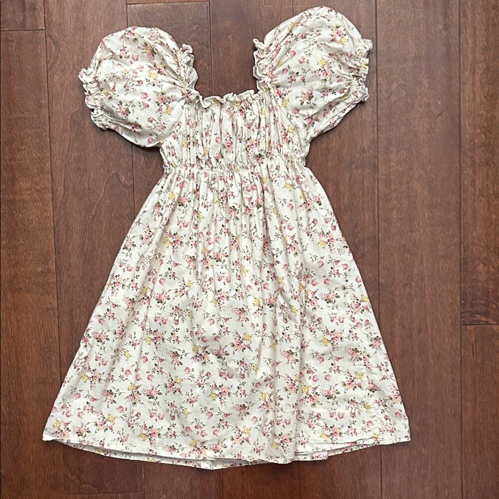 Super Cute Girl’s Cottagecore Floral Puff Sleeve Dress, Size Large (Aprx Size 4) - Picture 8 of 11
